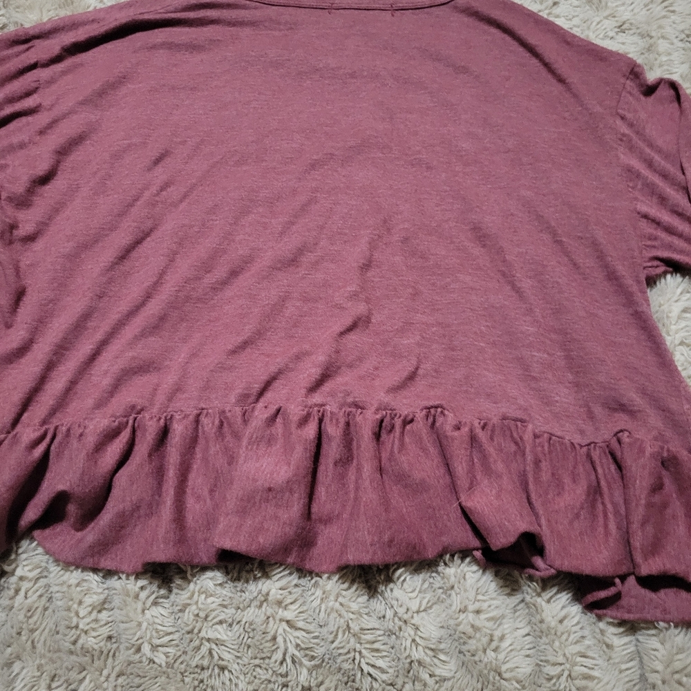 🌞Truly Madly Deeply Mauve Ruffle Long Sleeve Top Sz Medium - Picture 5 of 5